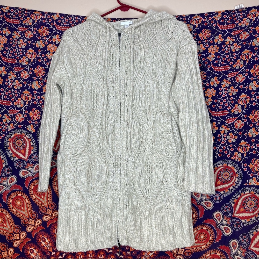 J Jill cable knit zip sweater